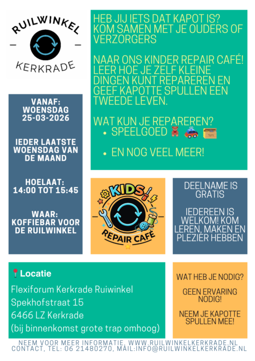  Nieuw: Kids Repair Cafe in de Ruilwinkel!