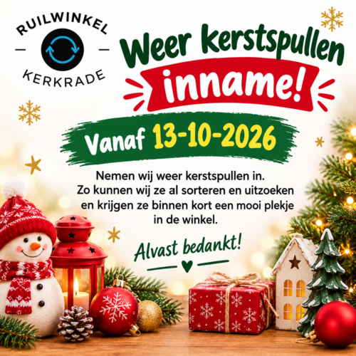 KERSTSPULLEN ZIJN WEER WELKOM!